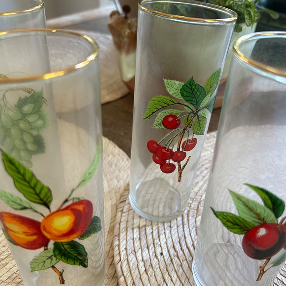 GOLD-RIMMED FRUIT GLASSES - Picture 2 of 4
